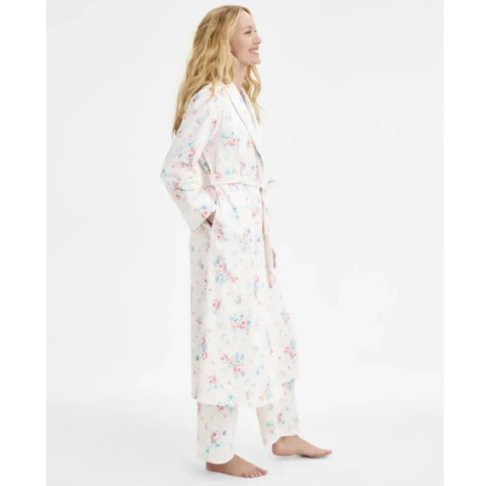 Charter Club Women's Cotton Printed Mother's Day Robe, Dreamy Bou, NWT - Picture 2 of 4
